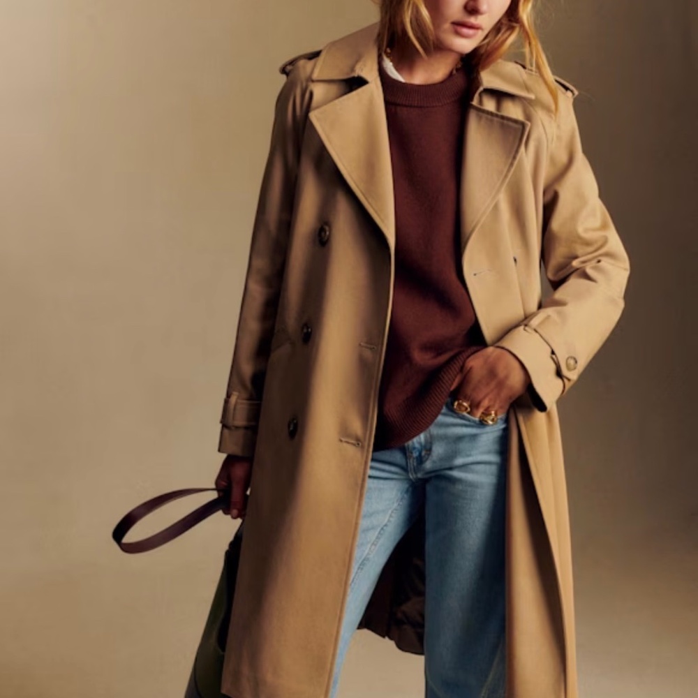 Sezane Scott Trench Coat in Camel  36 or 4 or small size